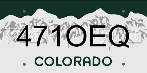 471OEQ Colorado License Plate