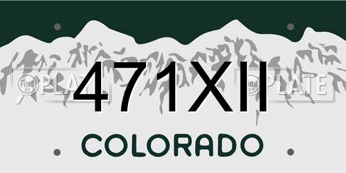 471XII Colorado License Plate