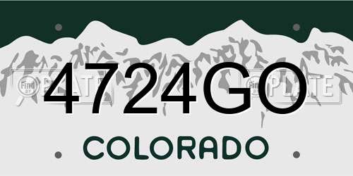 4724GO Colorado License Plate