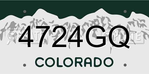 4724GQ Colorado License Plate