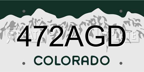 472AGD Colorado License Plate