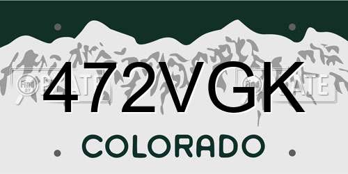 472VGK Colorado License Plate