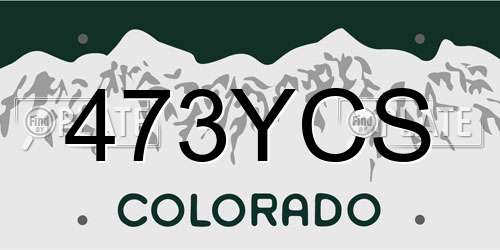473YCS Colorado License Plate