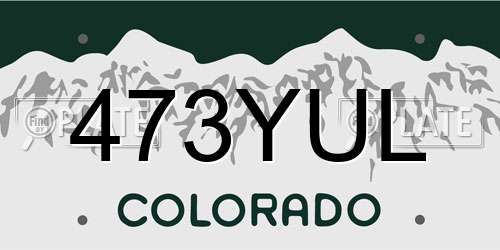 473YUL Colorado License Plate