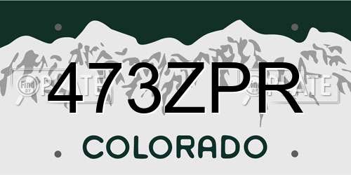 473ZPR Colorado License Plate