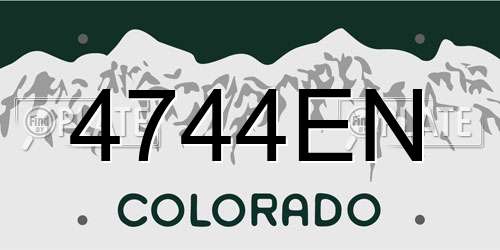 4744EN Colorado License Plate