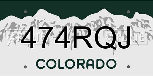 474RQJ Colorado License Plate