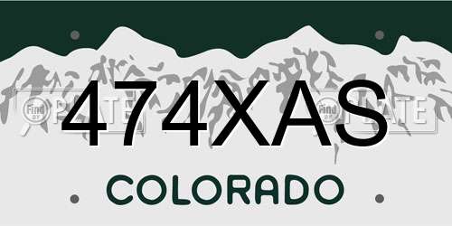 474XAS Colorado License Plate