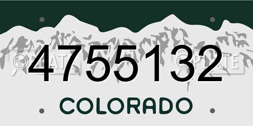 4755132 Colorado License Plate