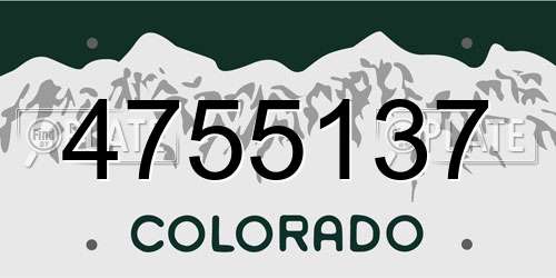 4755137 Colorado License Plate