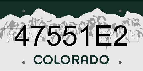 47551E2 Colorado License Plate