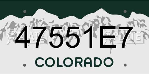 47551E7 Colorado License Plate