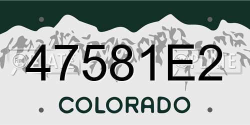 47581E2 Colorado License Plate
