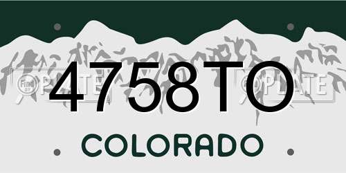 4758TO Colorado License Plate