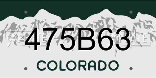 475B63 Colorado License Plate