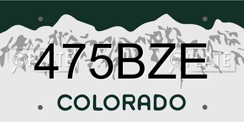 475BZE Colorado License Plate