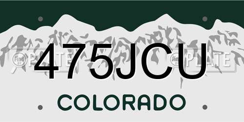 475JCU Colorado License Plate