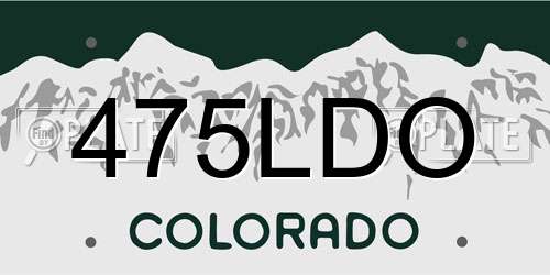475LDO Colorado License Plate