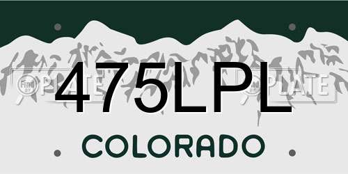 475LPL Colorado License Plate