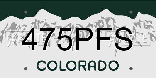 475PFS Colorado License Plate