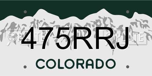 475RRJ Colorado License Plate