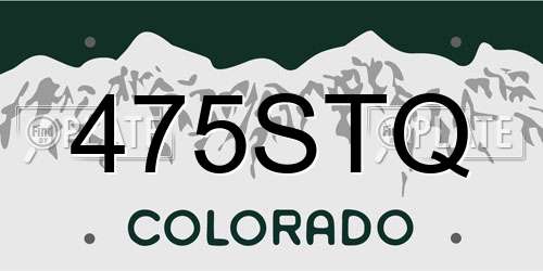 475STQ Colorado License Plate
