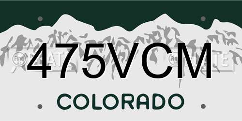 475VCM Colorado License Plate