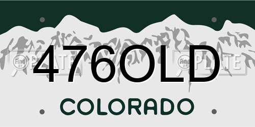 476OLD Colorado License Plate
