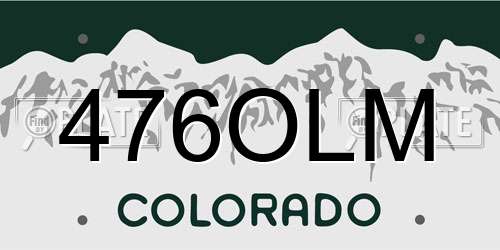 476OLM Colorado License Plate