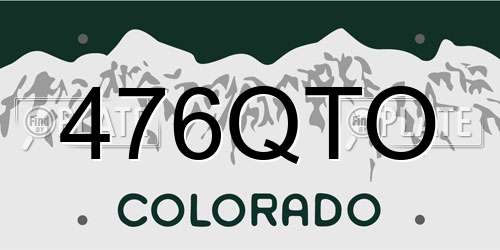 476QTO Colorado License Plate