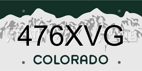 476XVG Colorado License Plate