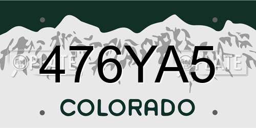 476YA5 Colorado License Plate