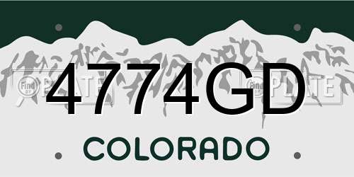 4774GD Colorado License Plate
