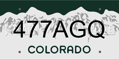 477AGQ Colorado License Plate