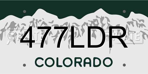 477LDR Colorado License Plate