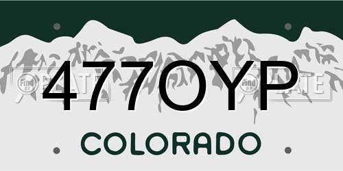 477OYP Colorado License Plate