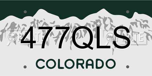477QLS Colorado License Plate