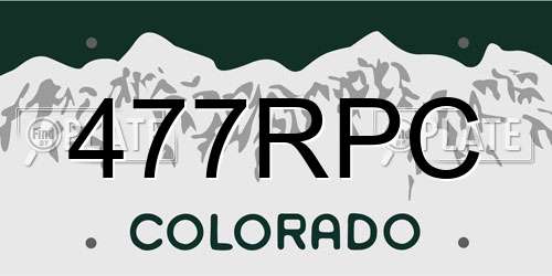 477RPC Colorado License Plate