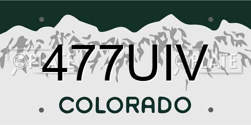 477UIV Colorado License Plate