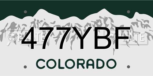 477YBF Colorado License Plate
