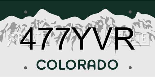 477YVR Colorado License Plate