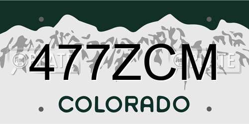 477ZCM Colorado License Plate