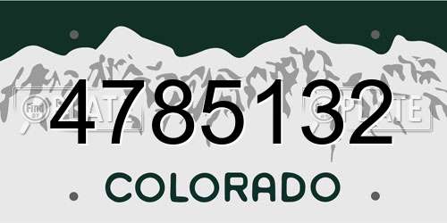 4785132 Colorado License Plate