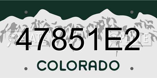 47851E2 Colorado License Plate