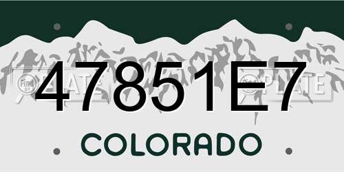 47851E7 Colorado License Plate