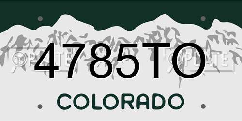4785TO Colorado License Plate