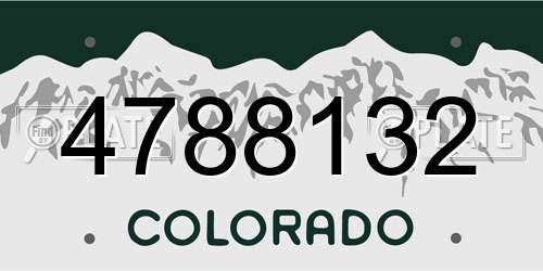 4788132 Colorado License Plate