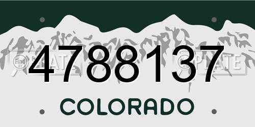 4788137 Colorado License Plate