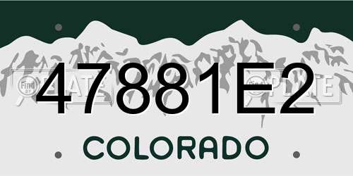 47881E2 Colorado License Plate