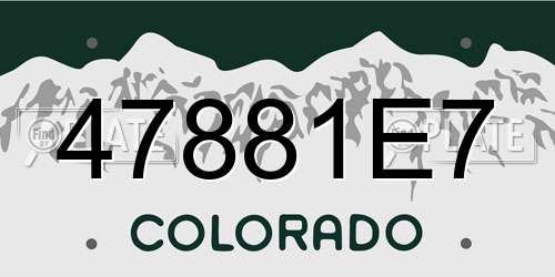 47881E7 Colorado License Plate